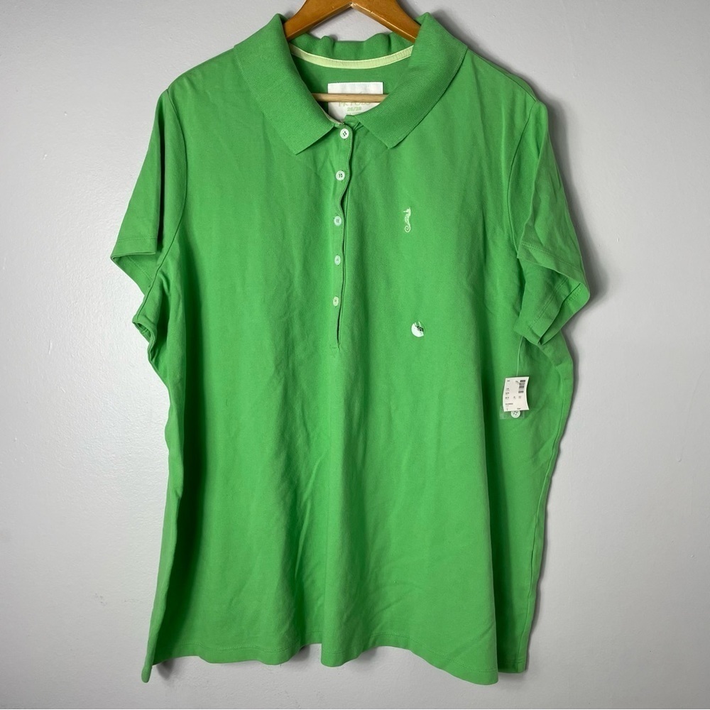 Avenue 26/28 green polo shirt, short sleeve